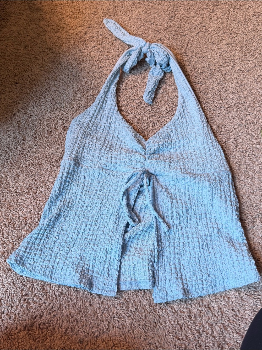 Blue halter top
